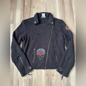 Disney’s Alice in Wonderland Queen of Hearts Black Jacket w/Heart Embroidery